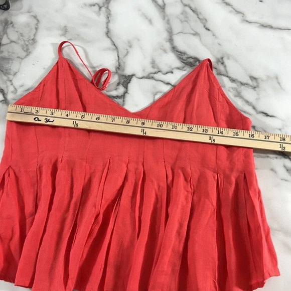 Margot Sleeveless Plunging V Neck Red Peplum Top Womens Small Spaghetti Straps‎ - Picture 6 of 9